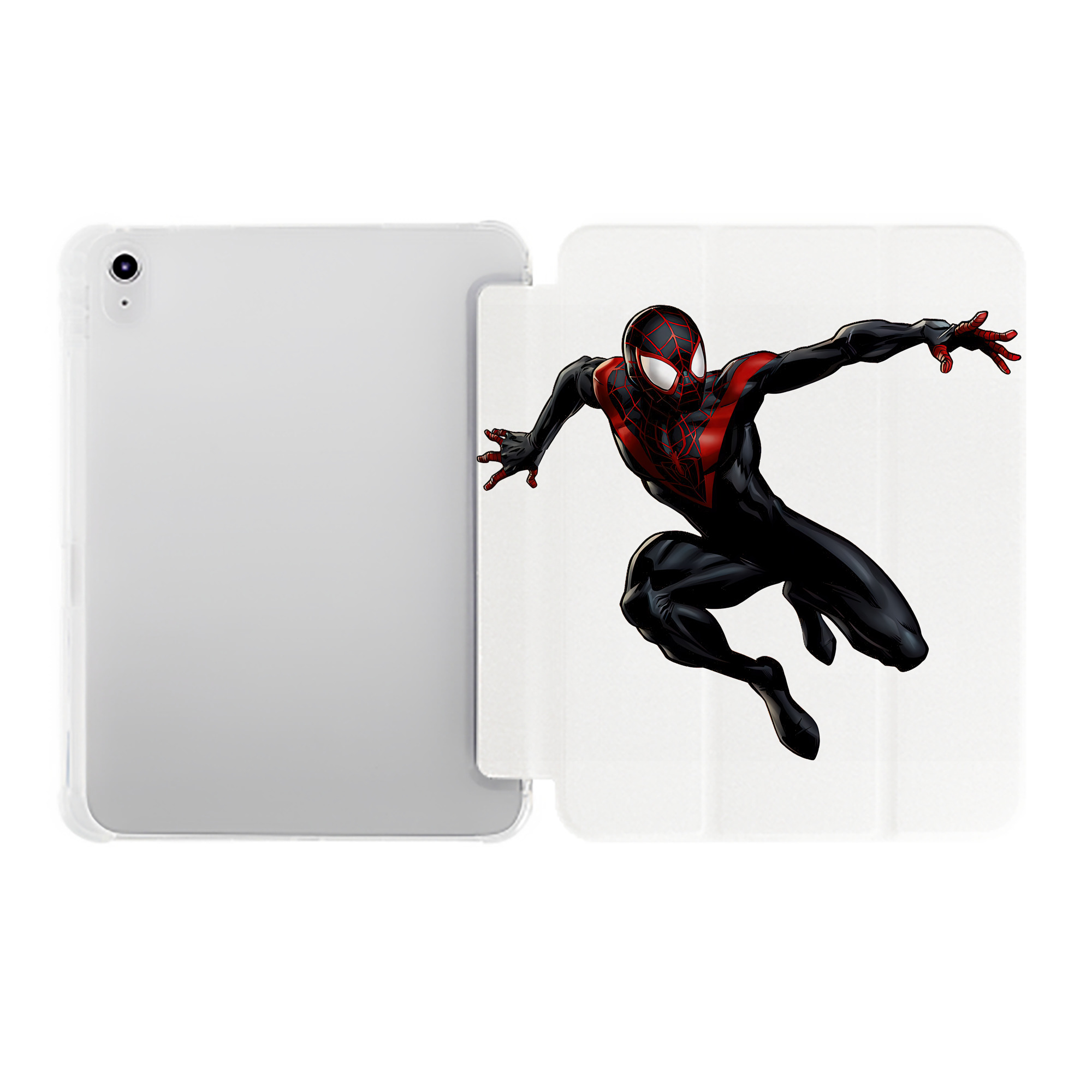 （画像用） Spider Man スパイダーマン IPad ケース ペン収納付き 三つ折りスタンド PUレザー×シリコン 対応機種9.5/10.5/10.9インチ